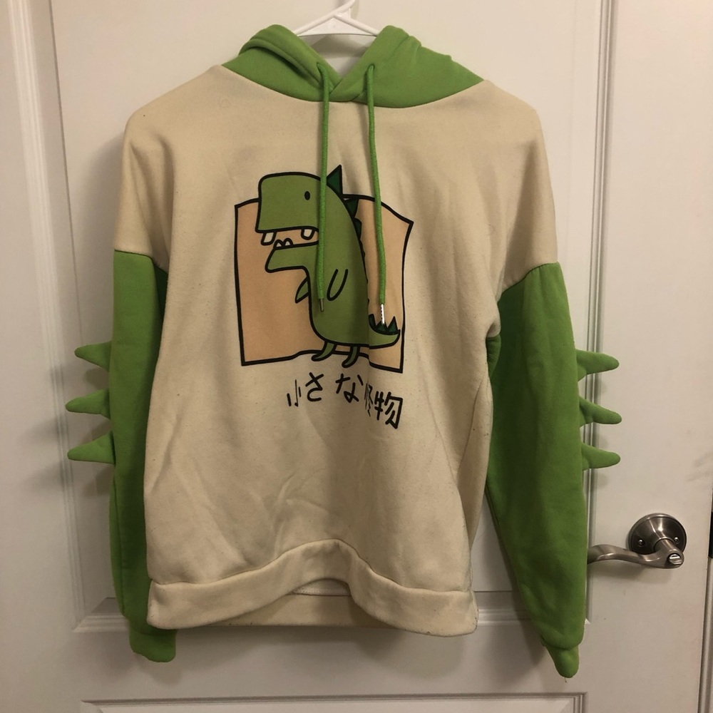 Green and Cream Dinosaur Hoodie
